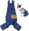 1 Piece Dog Denim Shirt, Puppy Jean Jacket Sling Jumpsuit Costumes for Small Pets (Blue, Small)