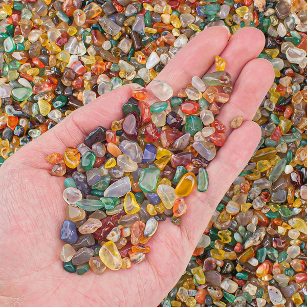 EZEELAI 0.5 Lb/230g Colorful Agate Aquarium Fish Tank Gravel Rocks, Crushed Stone Crystal
