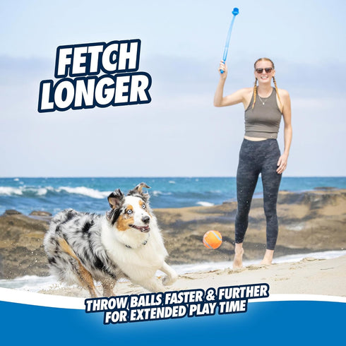 18" (2.5") 20-60 Chuckit! EcoFetch Dog Ball Launcher - with Medium Dog Fetch Ball Thrower, for Dogs Pounds, Made in USA