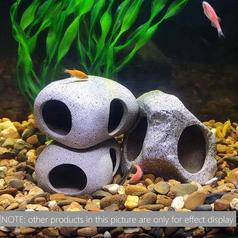 Safe Non-Toxic Ceramic Aquarium Hideaway Rock Cave for Aquatic Pets to Breed, Play, and Rest, Betta Fish Tank Decor