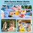 Yiyiring 4 Pack 64 oz Large Milk Carton Water Bottle with Cleaning Brush Clear Plastic Milk Bottle Portable Leakproof