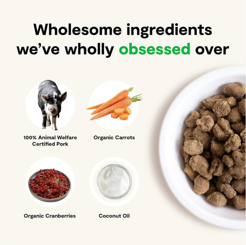 Open Farm Freeze Dried Raw Dog Food, Farmer's Table Pork Recipe, Humanely Raised Meat with Non-GMO Superfoods, 3.5 Ounce
