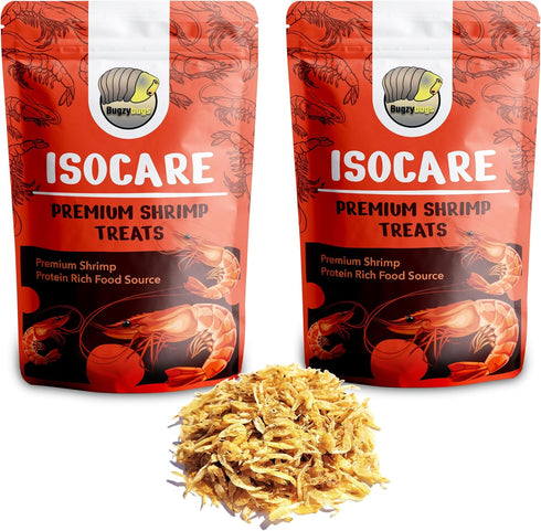 Bugzy Bugs Isocare Premium Dried Shrimp Treats Protein Rich Food Source for Isopods Insects