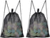 HAOGUAGUA 2-PACK Mesh Drawstring Bag, Mesh String Bag for Gym Laundry, Seashell and Beach Finds, Mushroom Hunting Bag