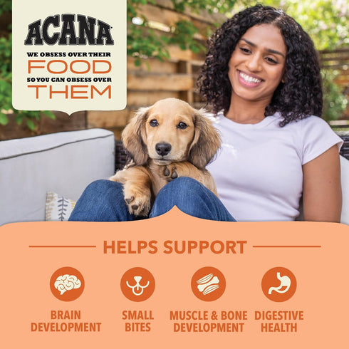 ACANA Wholesome Grains Dry Dog Food, Puppy Recipe with Real Chicken, Eggs, and Turkey, 4lb