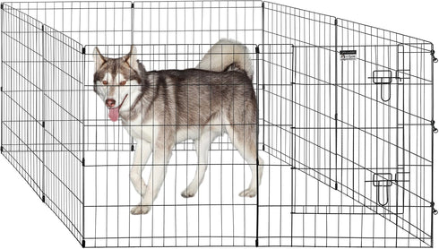 Pet Trex 24" Exercise Playpen for Dogs, Eight 24" x 30" High Panels with Gate