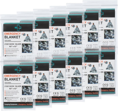 General Medi Emergency Blanket (12-Pack),Emergency Silver Foil Blanket– Perfect for Outdoors, Hiking, Survival, Marathons or First Aid by General Medi