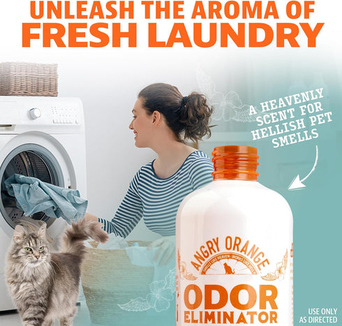 Angry Orange Pet Odor Eliminator for Strong Odor - Enzyme Deodorizer for Home, Dog or Cat Pee Smells, 24 Fl Ounces