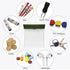 Golf Tees Pouch Bag with Clip, Clear Transparent Pocket for Accessories & Valuables | 15 Bamboo Tees Included (Green)