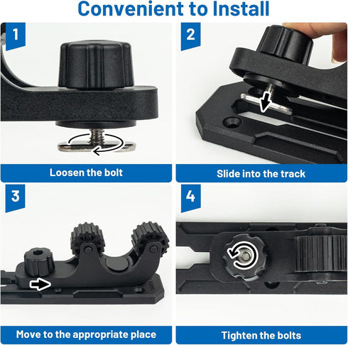 Kayak Paddle Holder, 2 Pack Kayak Track Mount Accessories for Fishing and Canoeing