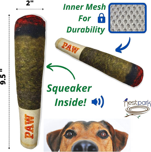 Funny Plush Squeaky Dog Toy - Nestpark Doggy Doobie for All Sizes