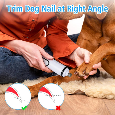 PetProX 2 3 Pet Nail Grinder for Dogs and Cats - Super Quiet and Low Vibration Electric Dog Nail Grinder with LED