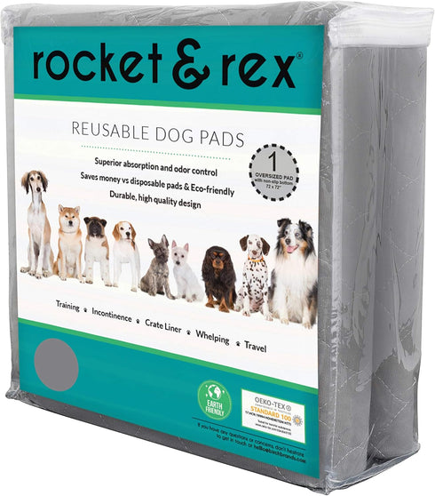 72" 72" (Pack 1) rocket & rex Premium XXL Non-Slip Washable Pee Pad for Dogs, Waterproof & Reusable Puppy Pad for Potty