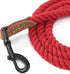 Mile High Life Dog Leash | 6 Feet Braided Cotton Rope with Leather Tailor Tip | Heavy Duty Metal Clasp | Wedding Leash