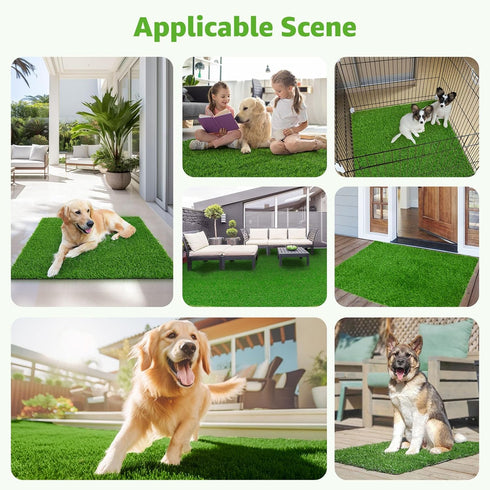 26" 17" 2 Pack, Artificial Dog Grass Pee Pad x Washable Indoor Potty Training Replacement Grass Turf for Puppy
