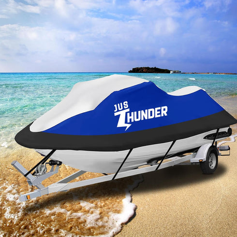 Jet Ski Cover, Heavy Duty Waterproof 210D Marine Grade Oxford Cloth PWC Cover, UV Protection for 115'' to 120"