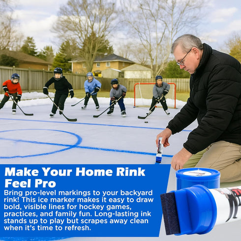 Easy Crease 3pcs The Hockey Marker Blue Marker for Ice Durable Hockey Marker for Ice Rink Training, Ice Paint Marker