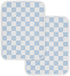2 Pack Blue Checkered Washable Pee Pads for Dogs, Checkered Reusable Dog