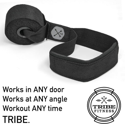 TRIBE Resistance Bands Accessories Equipment System for Home Gym, Exercise, Workout, Tube Bands & Cable Machines. Premium Ankle Straps, Door Anchor & Cushioned Handles. Heavy Duty Handle & Attachments by Tribe