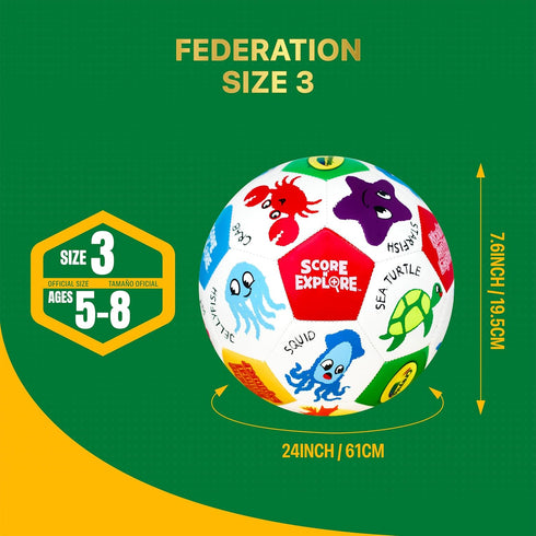 3 Crayola Official Soccer Ball - Unisex Kids - Marine Size