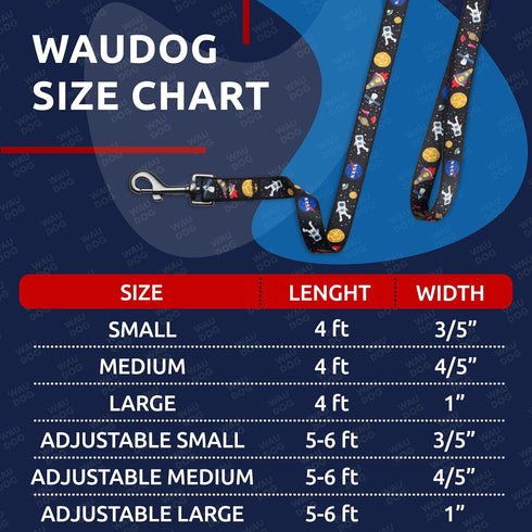 WAUDOG Nylon Dog Leash for Small and Medium Dogs 4 Ft - Heavy Duty Leash for Large Dogs & Puppy Leash