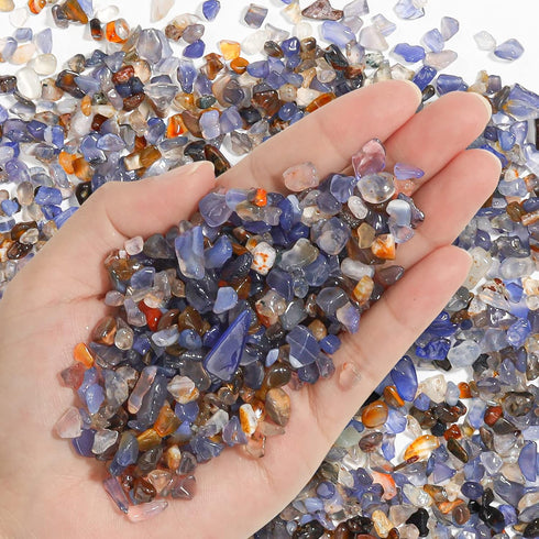 T4U Crystal Chips Tumbled Polished Natural Agate Gravel Stones 1LB - Decorative