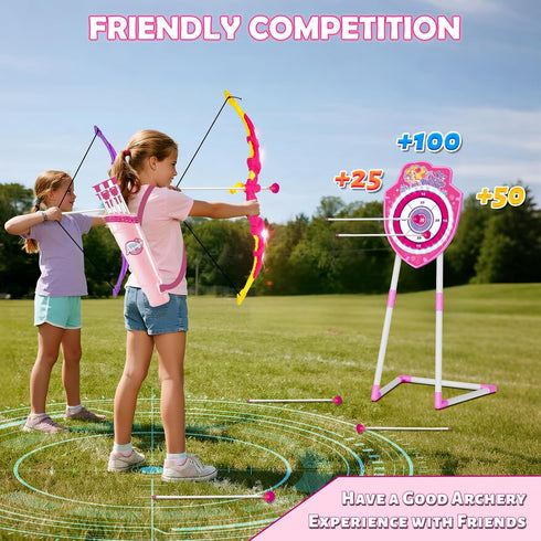 2 Pack 4 1 Set 20 5-12 VATOS Bow and Arrow Toy with LED Light - in Archery & Dart Game with Suction Cup Arrows, Mermaid