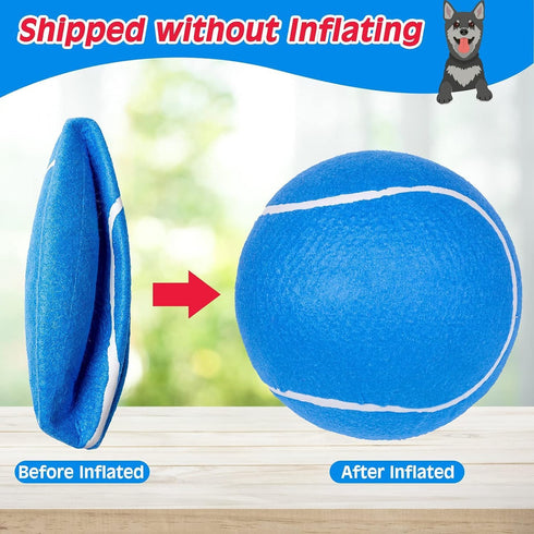 EXPAWLORER Dog Toy Ball (9.5’’ Giant Tennis Balls) for Dogs, Interactive Large Floating Toy