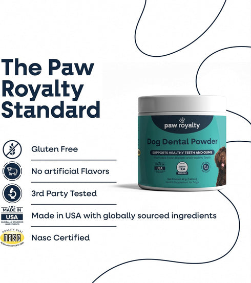 90 Dog Dental Powder | Tartar Control, Bamboo Extract & Green Tea for Clean Teeth, Healthy Gums & Periodontal Support |