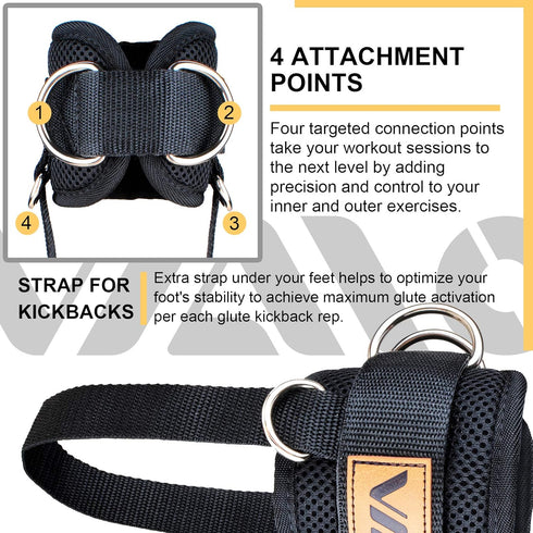 VAIIO Ankle Straps for Cable Machines, Adjustable Neoprene Comfort Fit, Premium Cuffs for Men & Women