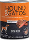 Hound & Gatos Wet Dog Food, 98% Beef, case of 12, 13 oz cans