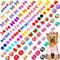 100pcs Dog Hair Bows, Bulk Tiny Pet Grooming Bows with Rubber Bands for Small Dogs, Handmade Yorkie Bows