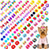 100pcs Dog Hair Bows, Bulk Tiny Pet Grooming Bows with Rubber Bands for Small Dogs, Handmade Yorkie Bows