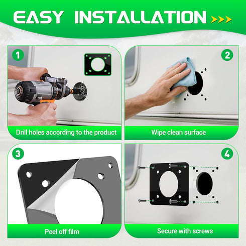 WOLFWILL 110V 36V TXT/TXT36, (4 Golf Cart Charging Port Adapter Plate Compatible with EZGO Shore Power Inlet