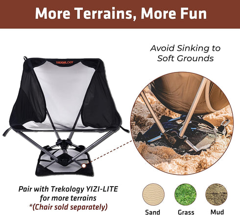 Backpacking TREKOLOGY YIZI-LITE Anti-Sinking Sand Cover & Ground Sheet for Camping Chairs, Fit YIZILITE Camping Chairs