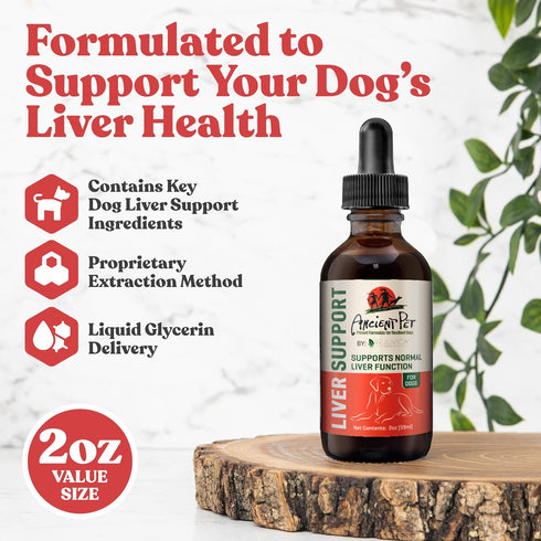 Ancient Pet Liver - Advanced Liver Support Supplement for Dogs with Liquid Delivery for Better Absorption