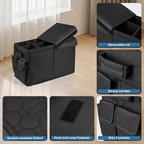 200 Lbs, Back Front Seat Extender for Large Dogs Up to Adjustable Dog Back Seat Extender with Cushion & Storage Box