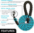 Rope Dog Leash 6ft, Heavy Duty Reflective Tangle-Free Rope with Padded Handle, Ideal for Walking, Running & Training