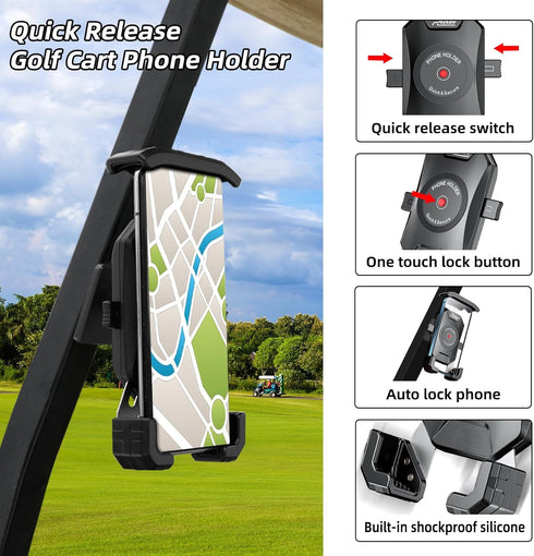 Roykaw Golf Cart Magnetic Phone Holder Mount, Compatible with EZGO/Club Car/Yamaha, Ultra Strength Magnet