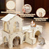 Chinchillas BWOGUE Extra Large Wooden Rabbit Hideout Castle, Detachable Bunny Castle for Rabbits Guinea Pigs, Sturdy