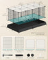 20 48.4 24.8 16.3 Inches, ULPI011BH01 SONGMICS Guinea Pig Cage, Rabbit Cage, Small Animal Playpen with Waterproof Mat
