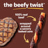 100% 14 Count Hartz Oinkies Beefy Twists with Real Beef Flavorful Beefhide-Free Natural Dog Treats