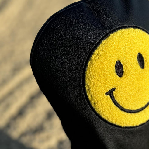 Funny Happy Smile Emoji Driver Headcovers | Smiley Face Club Covers with Rubber Magnet for Secure Positioning