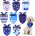 Xuniea 8 Pcs Nautical Dog Bandana - Summer Puppy Bandanas, Adjustable Washable Pet Bibs for Birthday Party Gifts