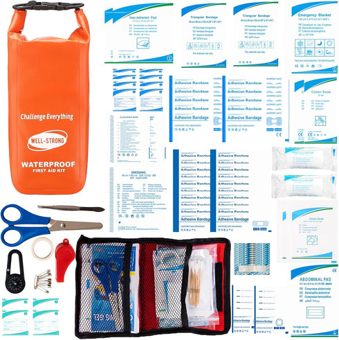 Waterproof First Aid Kit Roll Top Emergency Kit for Fishing, Kayaking, Boating, Camping