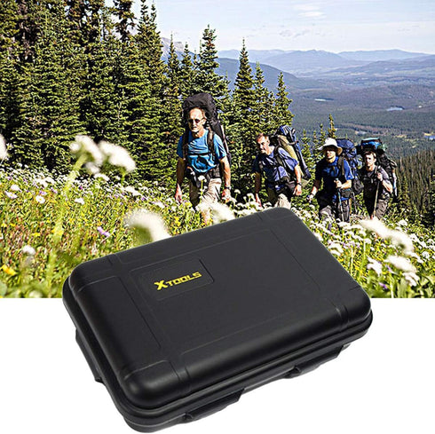 Small Outdoor Waterproof Airtight Shockproof Plastic Survival Container Carry Box with 2 U-Shape Buckle (135x80x40mm,