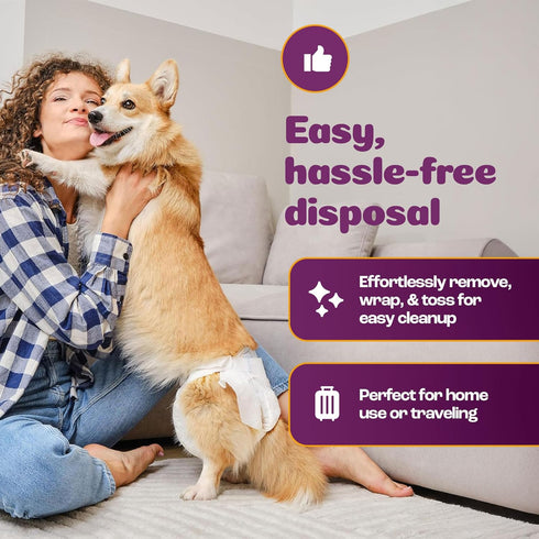 (48 Count)) Inspire Pet Care Dog Diapers Female Dogs | Bulk Value Doggie Incontinence, Accidents, for Heat, Pee
