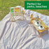 80x60in 80x80in, ESLA Cute Gingham Picnic Blanket, Waterproof Foldable, in Large and Extra Large Portable Compact Beach