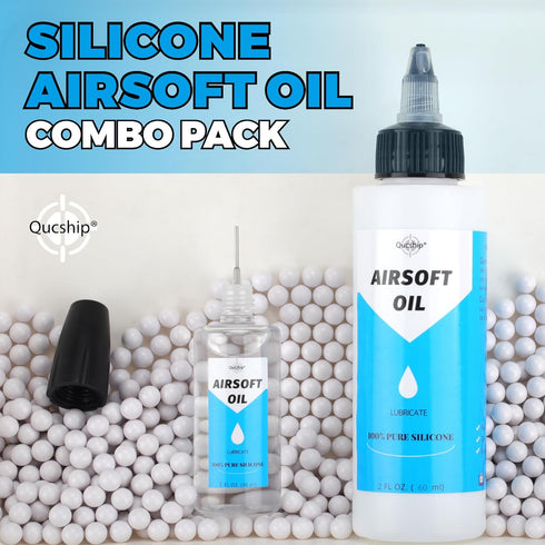 Qucship 100% 2 oz 1 oz Silicone Air Gun Oil & Needle Oiler Airsoft Oil, Multi-Purpose Airsoft Chamber Lube, All Purpose