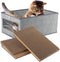 Kichwit Large Cat Scratching Pads, 3pcs Reversible Cardboard Scratcher with Box, 16.5" x 11.7" (Large)